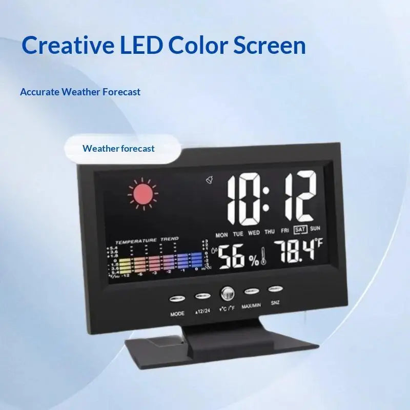 Digital Weather Station Clock Thermometer & Humidity Meter Weather Station Clock Qme