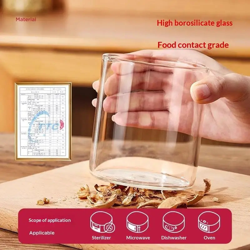 Glass Soup Container with Silicone Lid | Microwavable & Freezer Safe Glass Food Storage Jar Qme