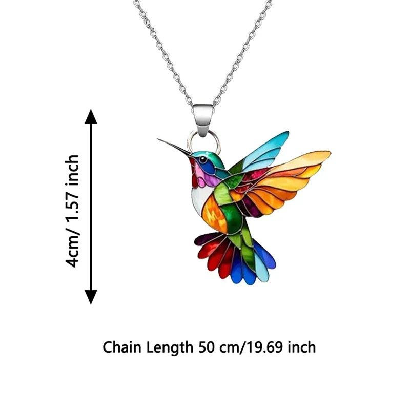 Elegant Hummingbird Pendant Necklace for Women – Alloy Pendant Necklace Qme