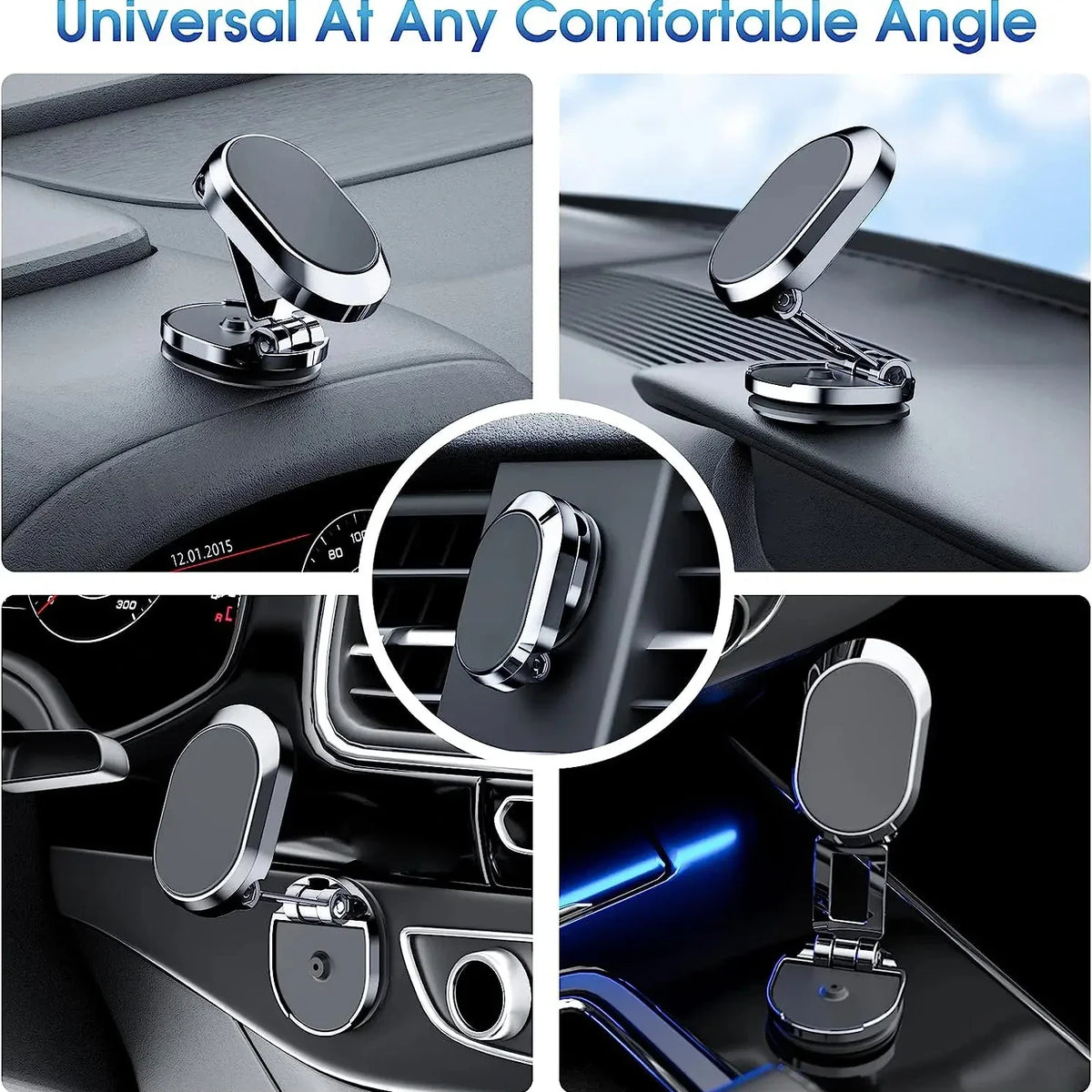 Magnetic Car Phone Holder – Aluminium Smartphone Mount Stand Car Phone Mount Qme