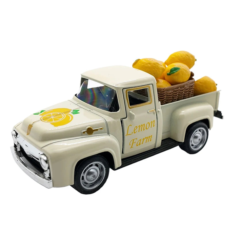 Lemon Farmhouse Truck Decor Set – Summer Tiered Tray Ornament Farmhouse Decor Set Qst Beige