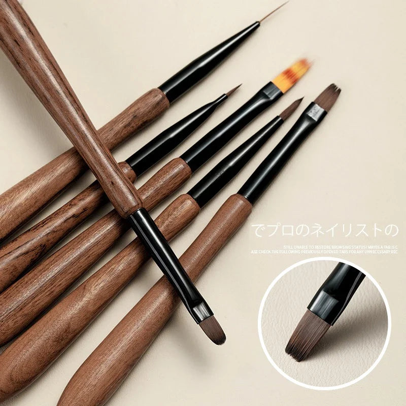 Sandalwood Round Nail Art Liner Brush – DIY Painting Pen Nail Art Brush Qme