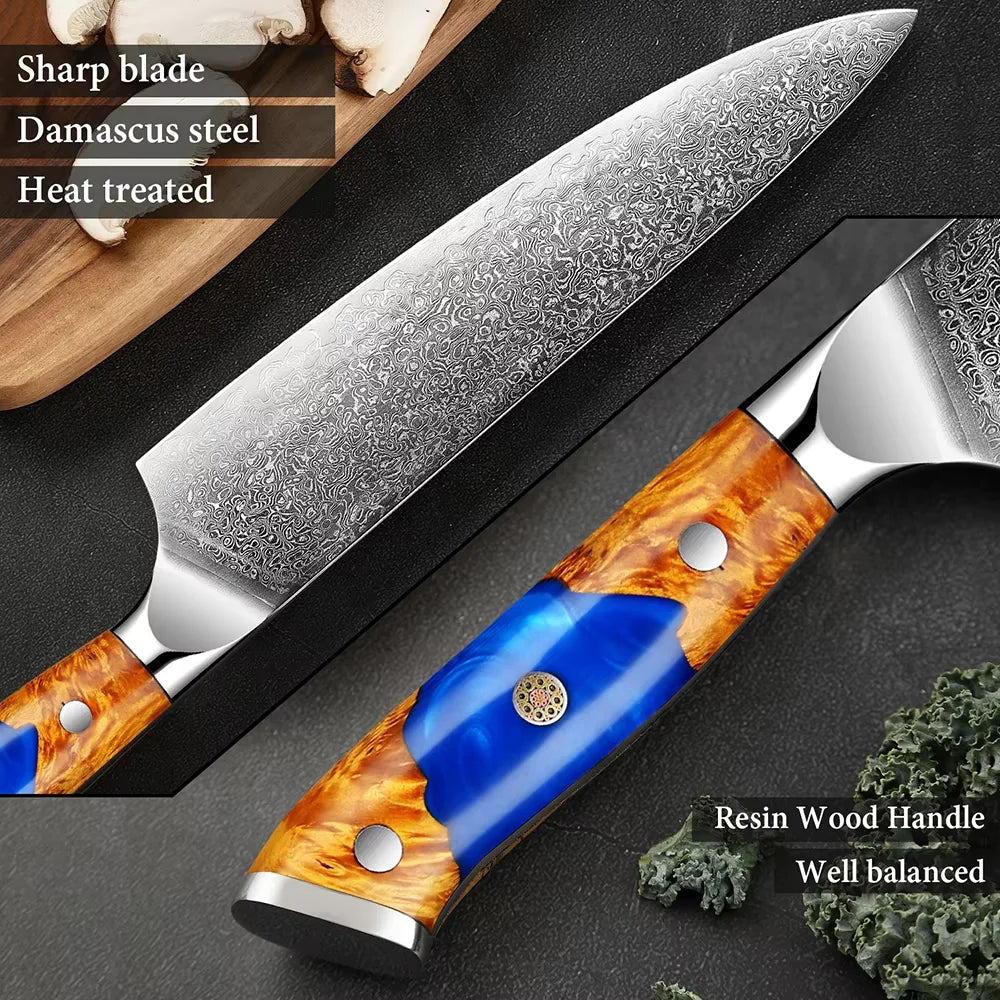 XITUO Damascus Steel Kitchen Knife Set – 1-6PCS Pro Blades Kitchen Knife Set Qst