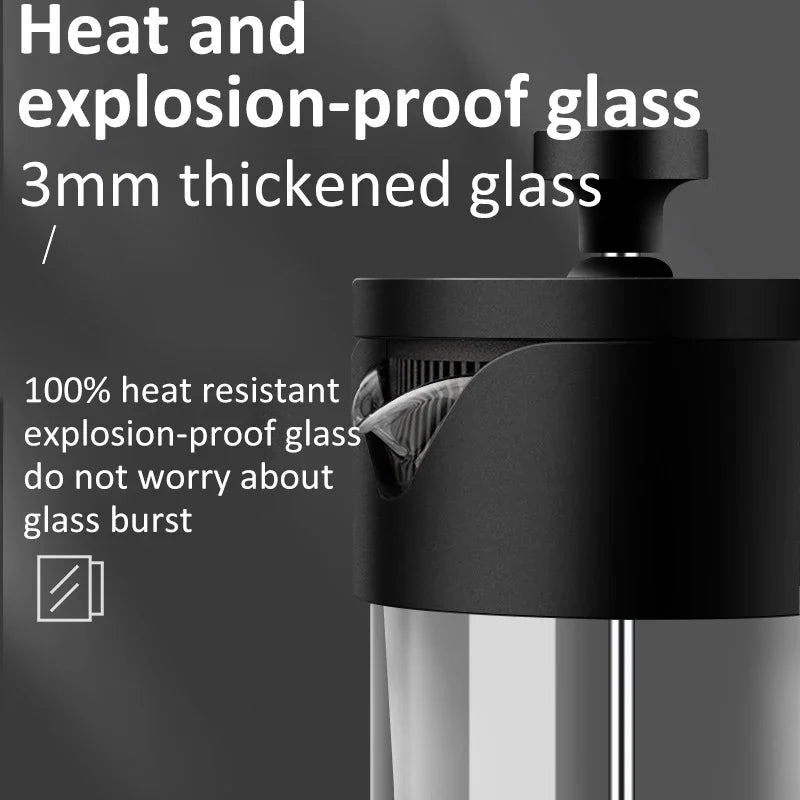 French Press Coffee Maker Borosilicate Glass 350/600/1000ML French Press Coffee Maker Qst