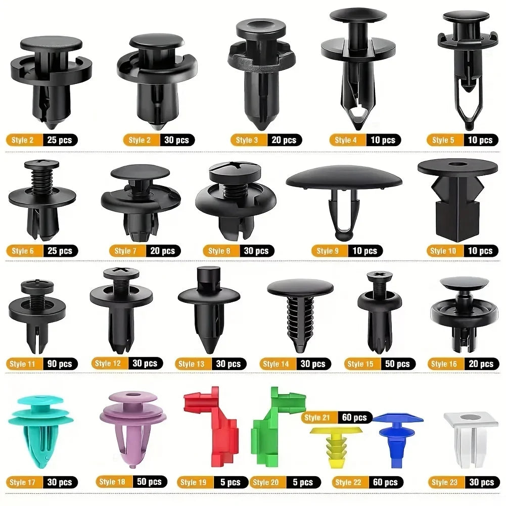 Auto Fastener Clips Car Body Push Retainer Pin Rivet Kit Auto Fastener Clip Kit Qme