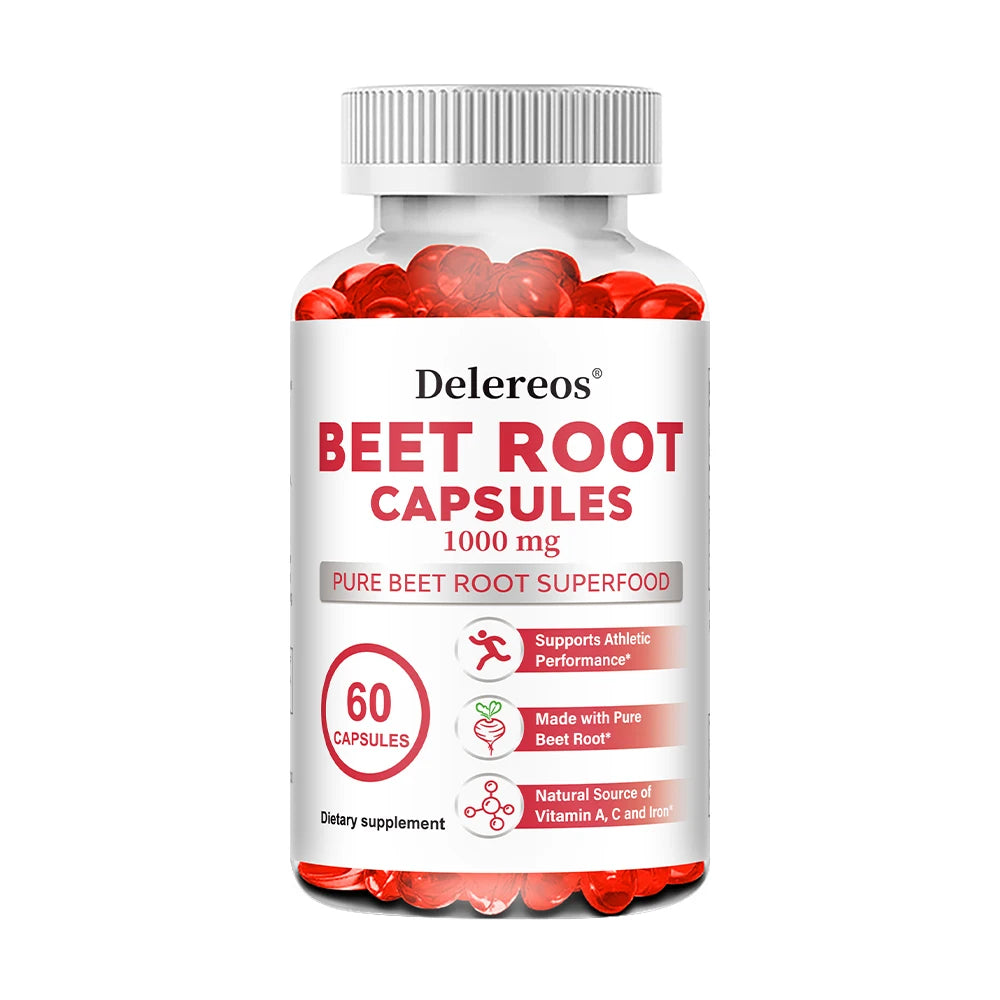 Organic Beetroot Capsules 1000mg – Non-GMO | ZENVITALIZE Herbal Supplement Qst 60 count-1 bottle