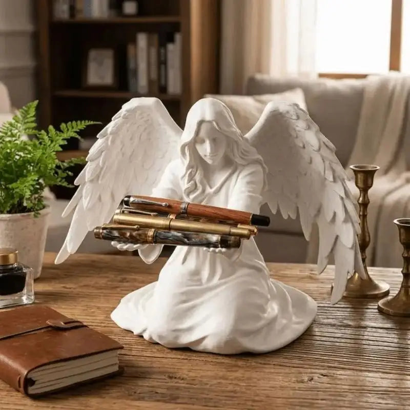 3D Printed Angel Pen Stand Desktop Organizer | Qme Desktop Pen Holder Qme