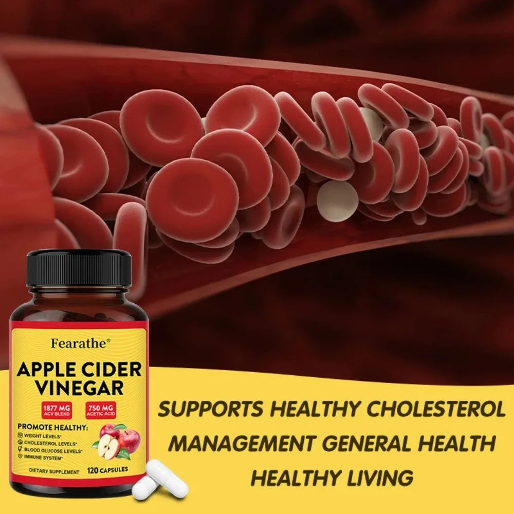 Apple Cider Vinegar Capsules 1877mg – Zinc & Vitamin D3 Wellness Supplement Qst