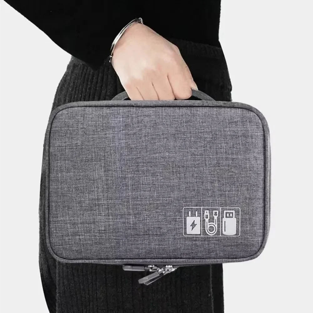 Portable Cable Organizer Bag | Travel USB & Gadget Storage Cable Organizer Bag Qme