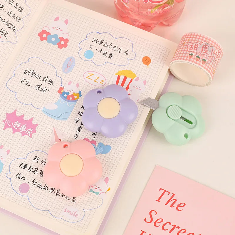 Mini Flower Utility Knife Box Cutter & Letter Opener | Kawaii Utility Knife Cutter Qme