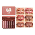QIBEST Gradient Lip Liner & Lipstick Set – Matte Nude Brown Red Lip Liner Lipstick Set Qme Lip Makeup Sets