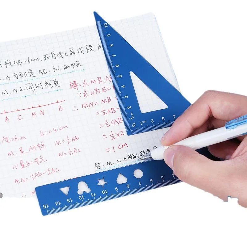4-in-1 Aluminum Alloy Multifunctional Drawing Ruler Set Drawing Ruler Set Qme