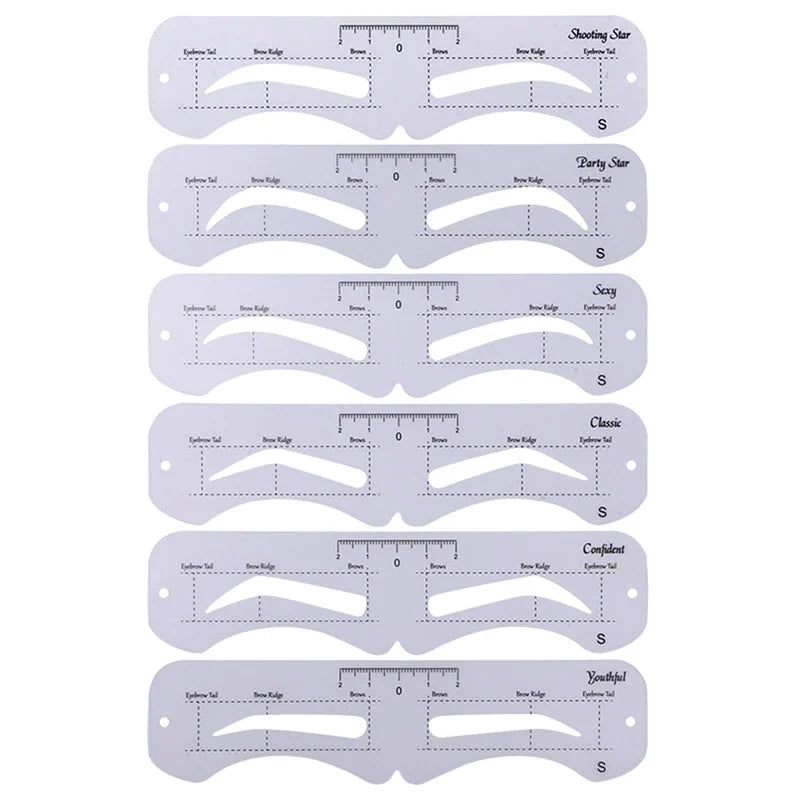 Reusable PVC Eyebrow Stencil Template – 6 Shapes | Qme Eyebrow Stencil Qme S