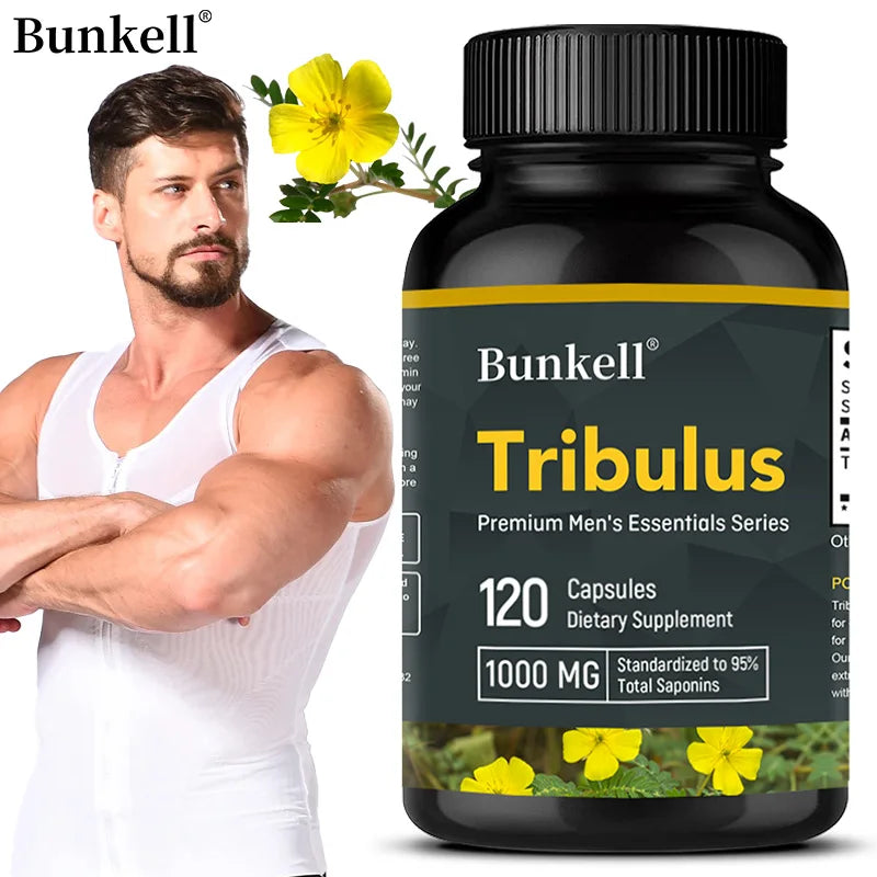 Tribulus Terrestris Capsules 120ct – Energy & Stamina Support Herbal Supplement Qst