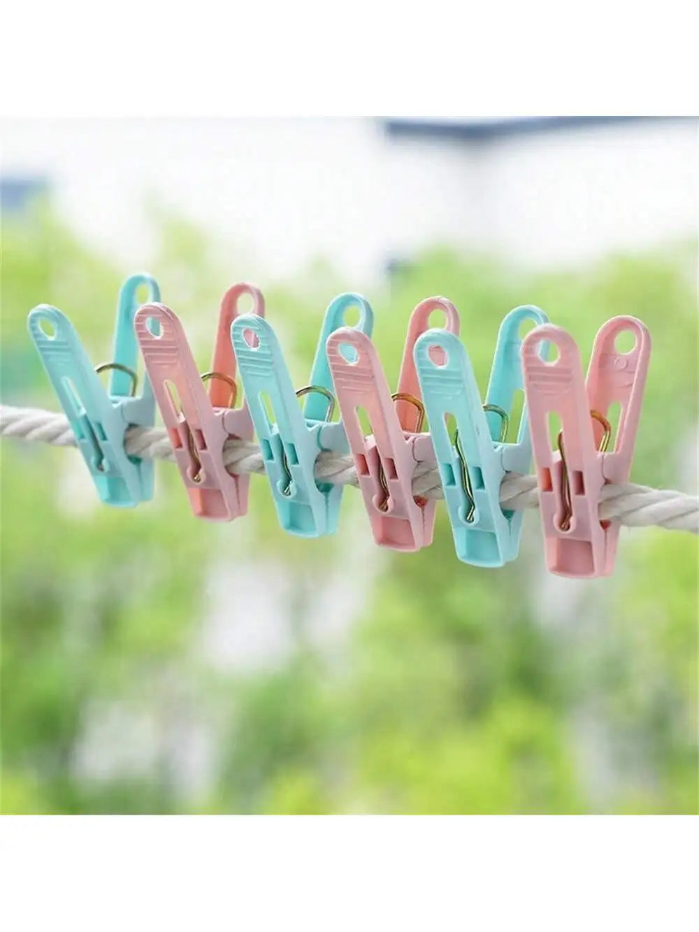 Windproof Plastic Clothes Pins Drying Clips with Basket 30pcs Clothes Pegs Set Qme