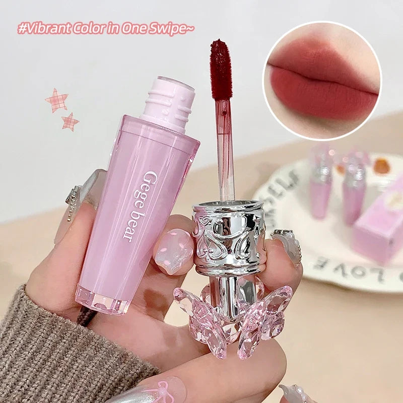 Gege Bear Mist Matte Lip Glaze – Velvet Clay Lipstick Matte Lip Glaze Qme
