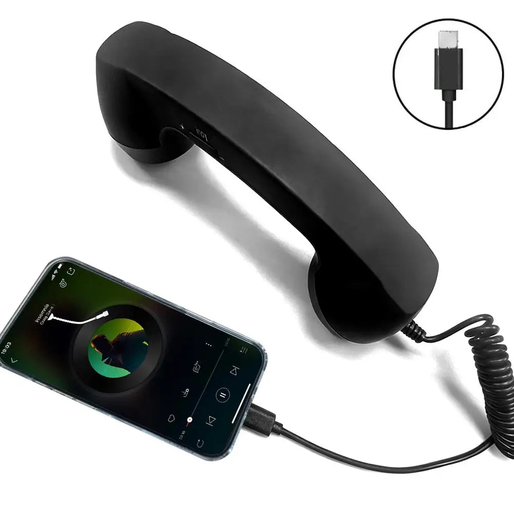 Retro USB-C Telephone Handset Microphone – 10 Colors USB-C Phone Handset Qme A