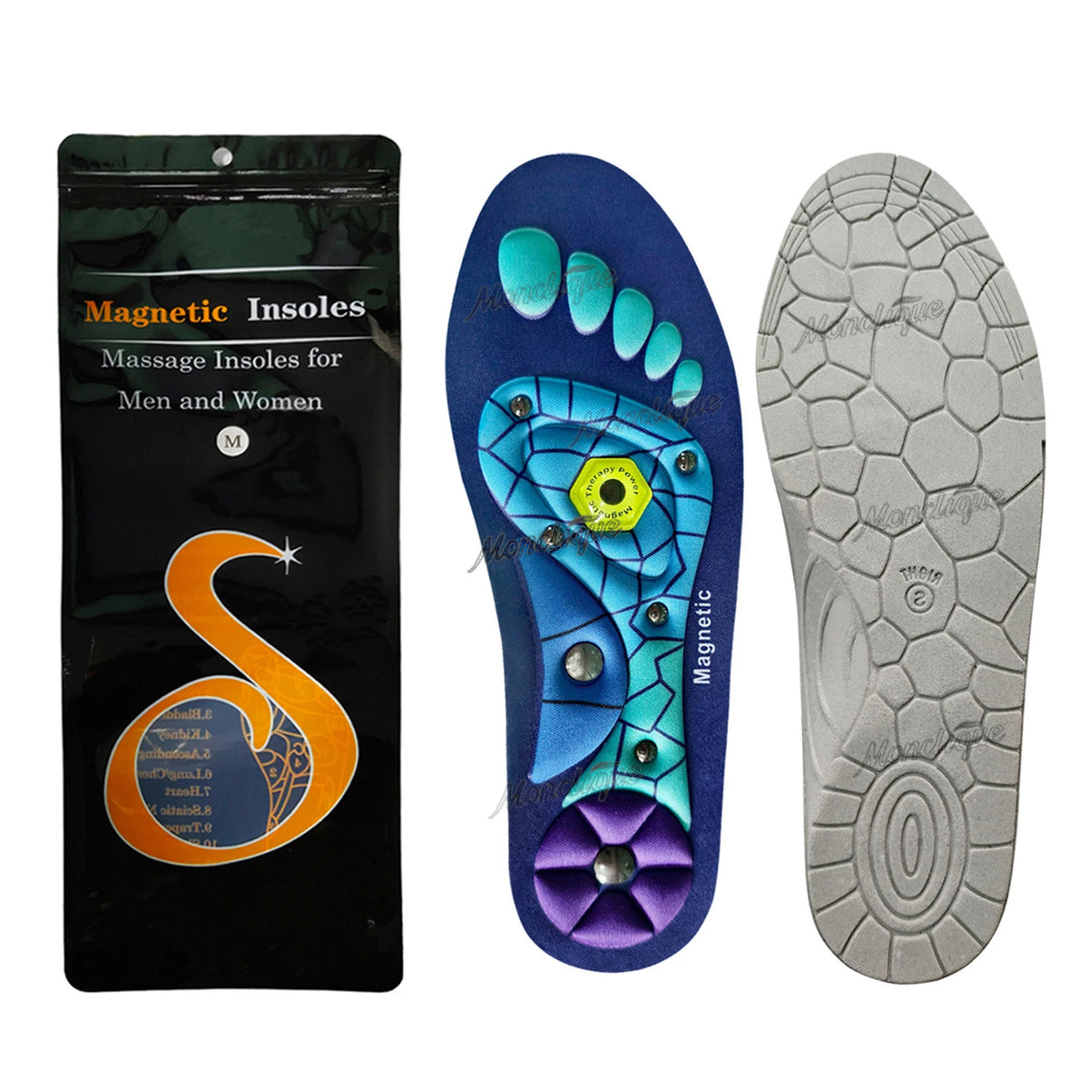 Magnetic Acupressure Insoles – Arch Support & Reflexology Acupressure Insoles Qst Purple S(35-39)