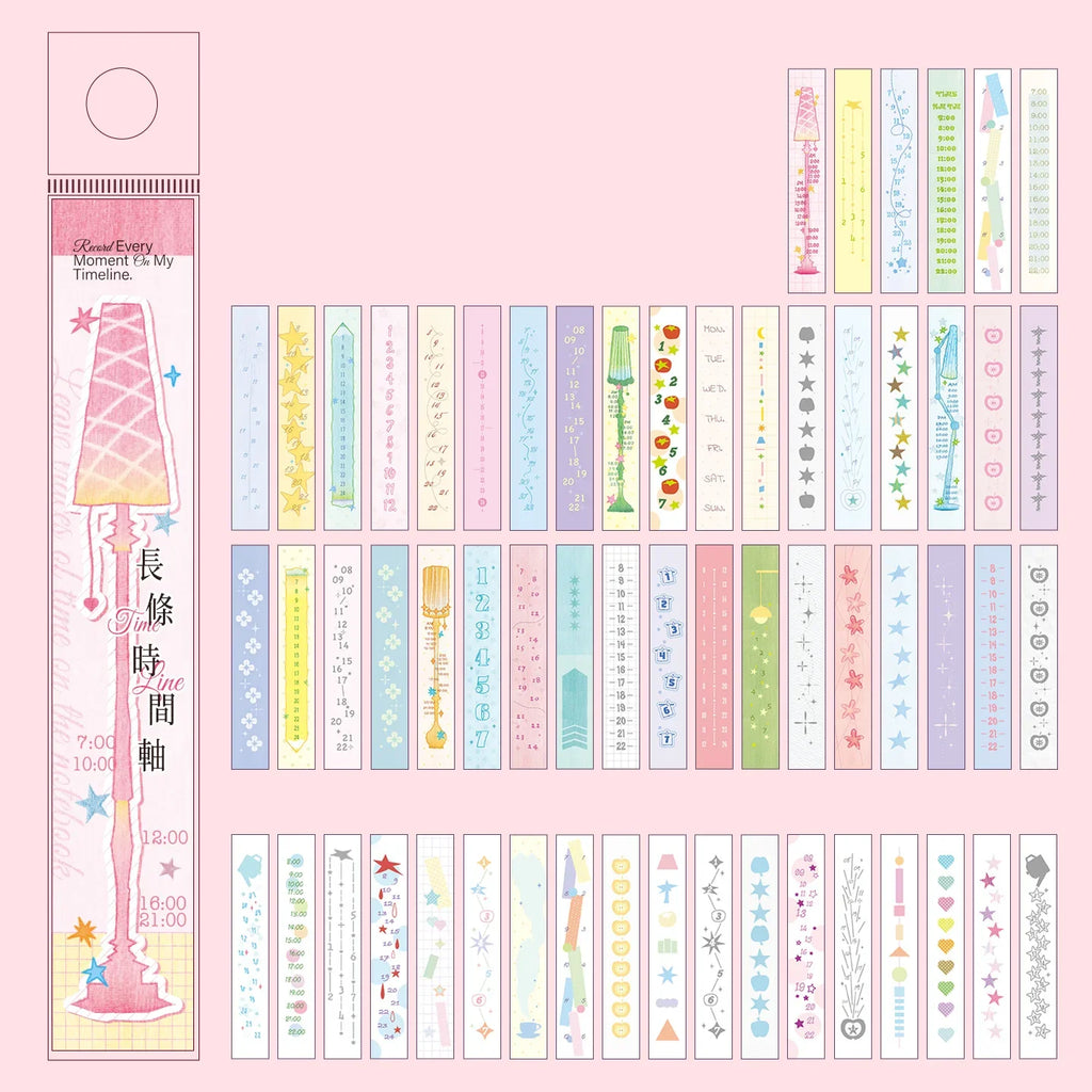 Long Timeline DIY Diary Colored Background Paper Strips | 4 Colors DIY Journal Paper Qme A-36 Pcs