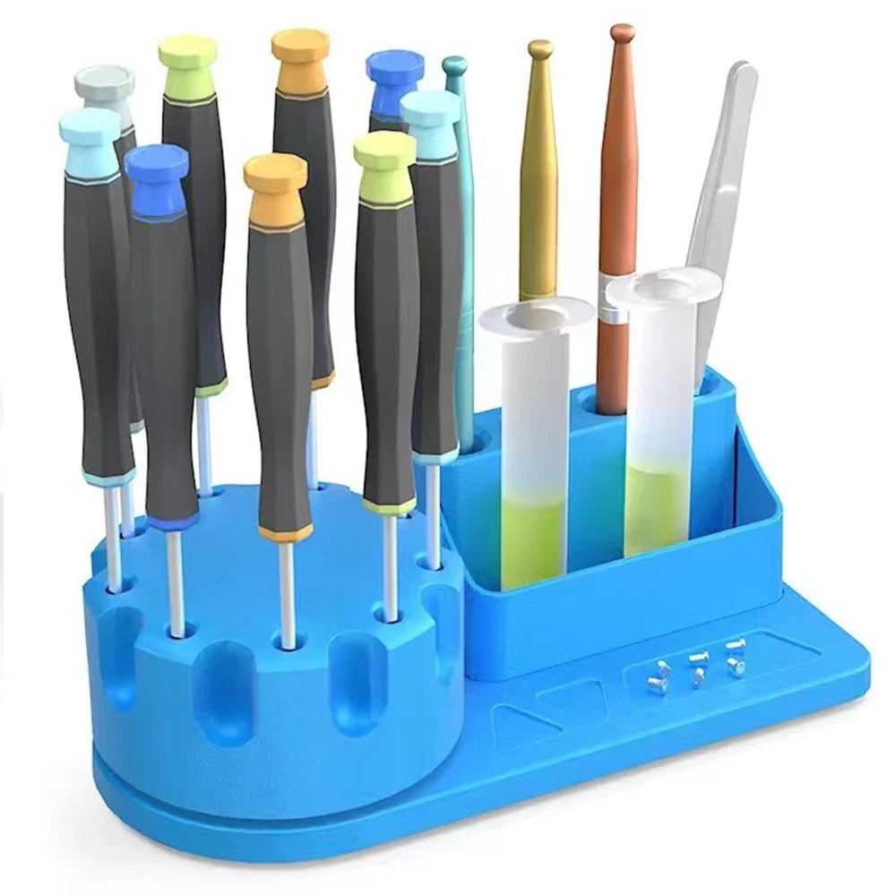 360° Rotating Screwdriver & Tweezers Storage Box Organizer Rotating Tool Organizer Qme
