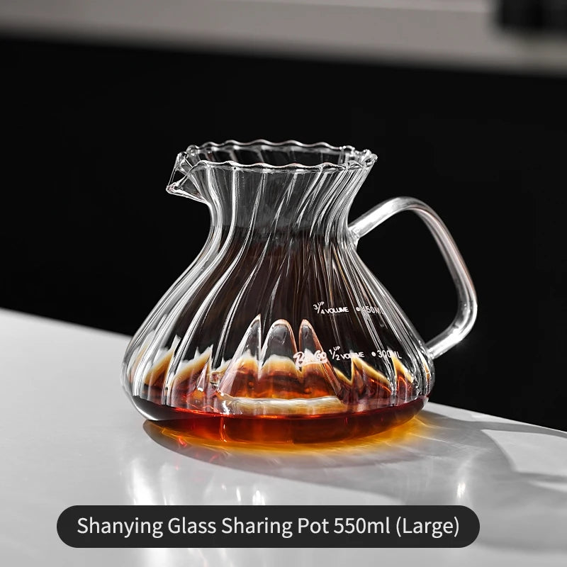 Bincoo Borosilicate Glass Pour Over Coffee Server Carafe Pour Over Coffee Server Qst Single Pot-550ml