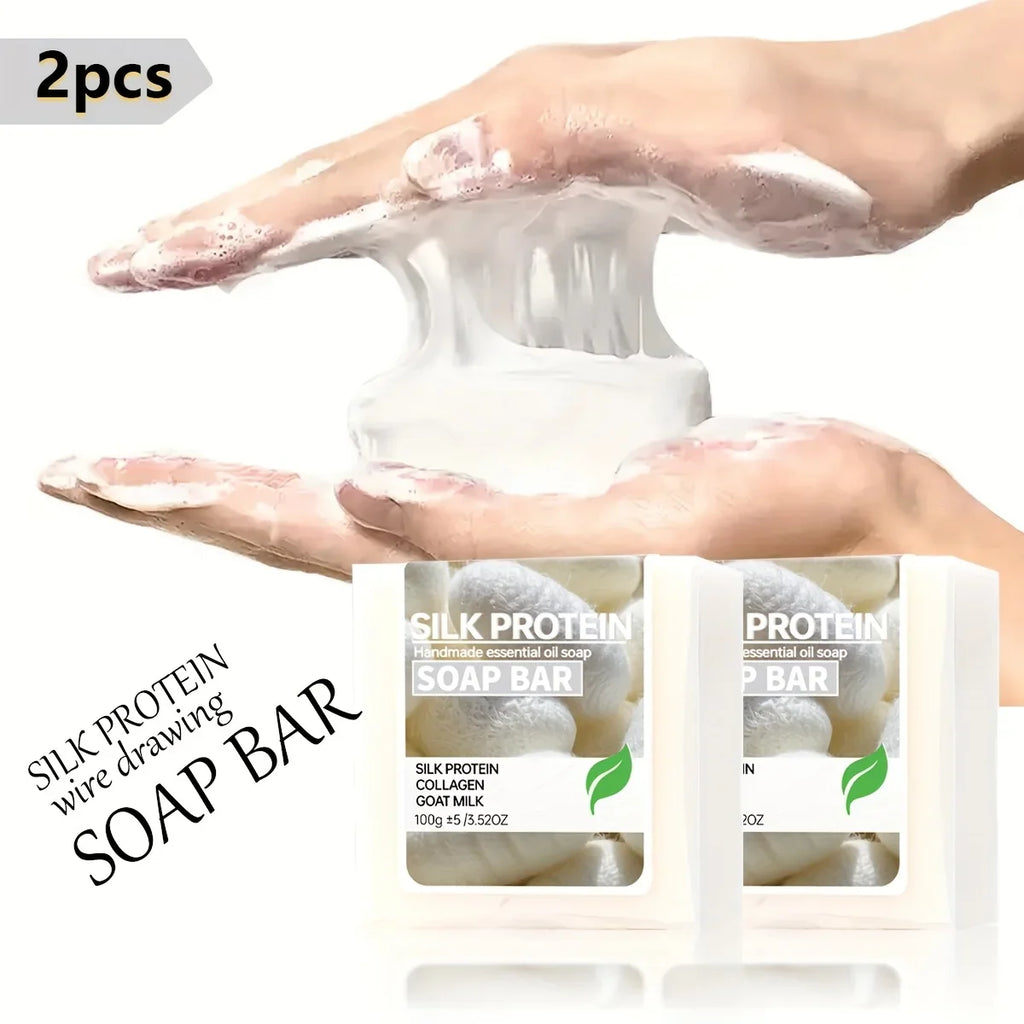 Silk Protein Goat Milk Collagen Moisturizing Cleansing Soap – 2pc Moisturizing Bar Soap Qme Default Title