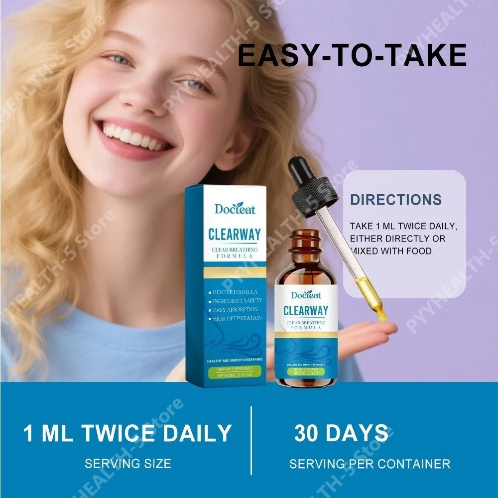 Docteat Clear Breathing Body Care Drops 60ml Herbal Formula Herbal Supplement Drops Qst