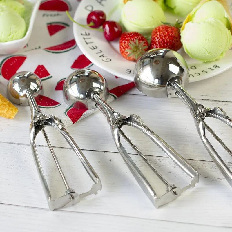 Stainless Steel Ice Cream Scoop & Fruit Spoon | Kitchen Tool Kitchen Scoop Tool Qst