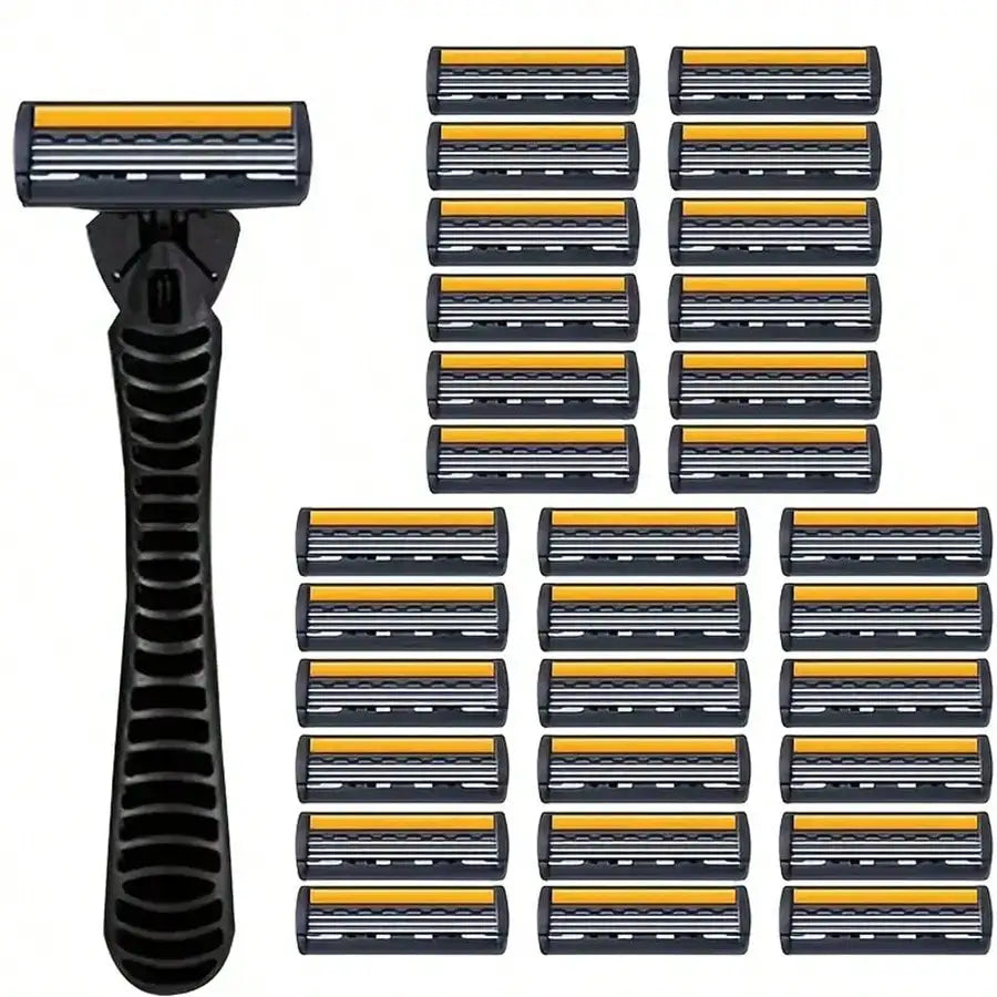 Manual Triple Blade Safety Razor Replacement Blades – 3 Pack Razor Replacement Blades Qme 30 blade heads