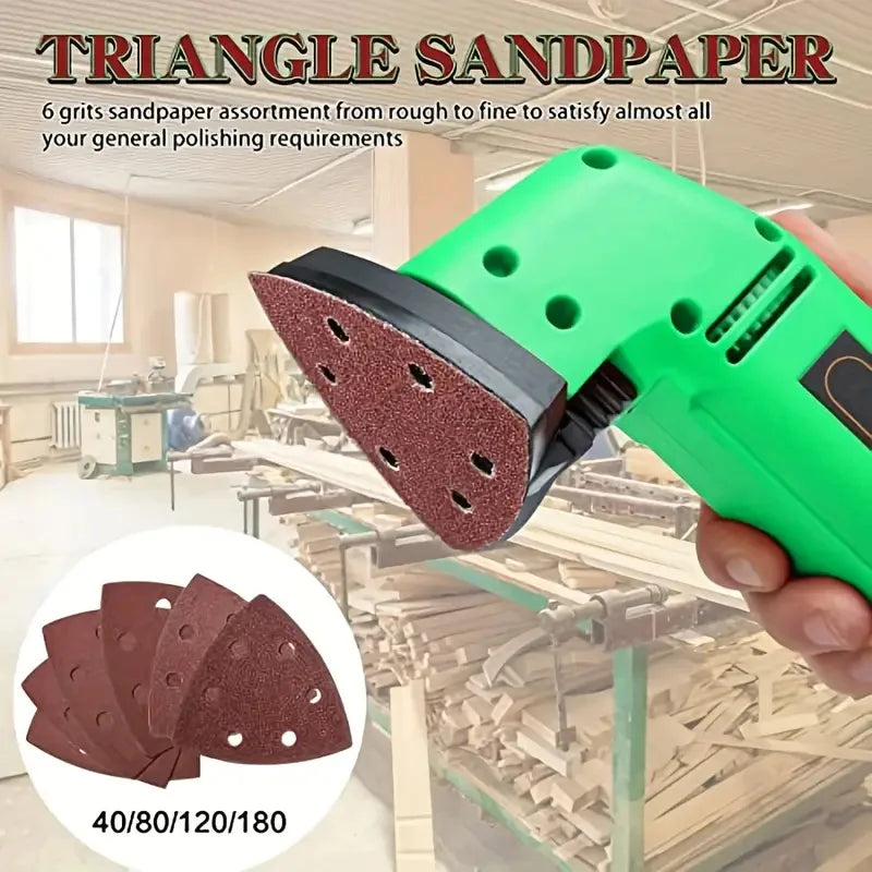 10 Triangle Sanding Pads 6-Hole Multi-Grit 40–320 | Delta Sander Sanding Pads Qme