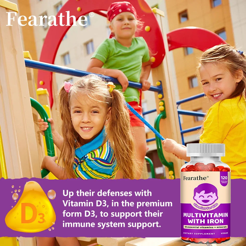 Kids Multivitamin Capsules – A, C, D3, Zinc & B-Vitamins Kids Multivitamin Supplement Qst