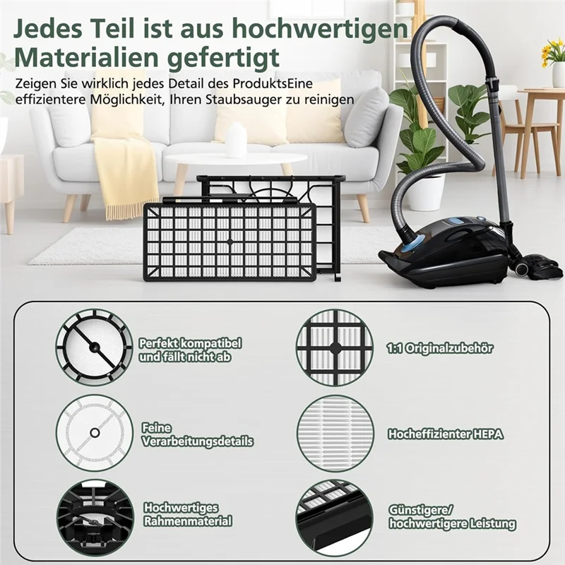 Siemens Vacuum HEPA & Motor Filter Set – VZ154HFB VSQ5X12M1 Vacuum Filter Kit Qst