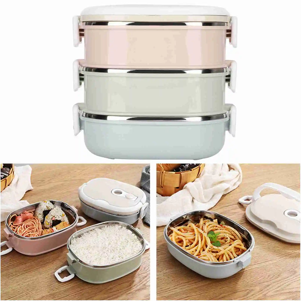 Multi-Layer Stainless Steel Lunch Box – Large Capacity Portable Stainless Steel Lunch Box Qme