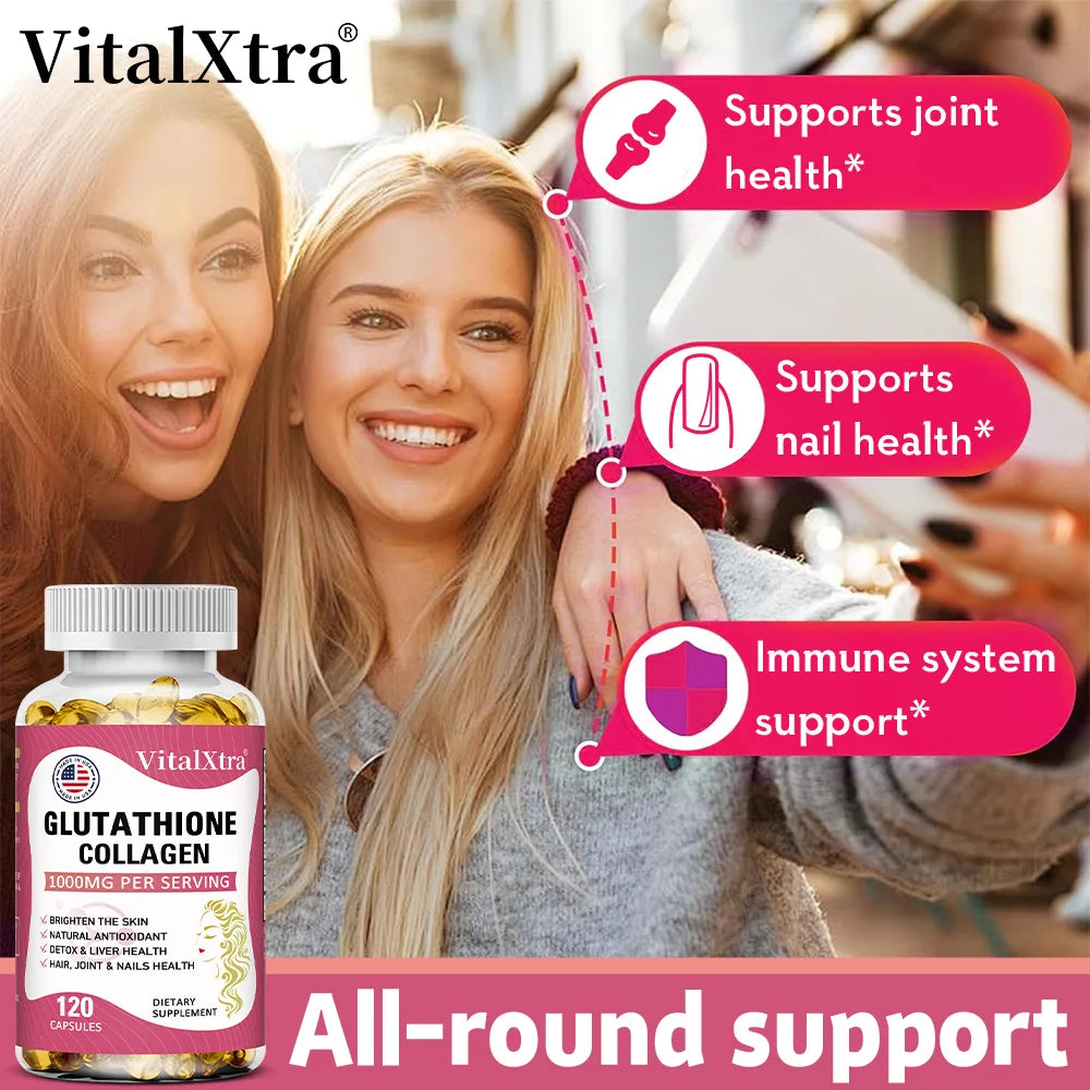 Glutathione & Collagen Supplement – 120 Capsules | SOOMIIG Dietary Supplement Qst