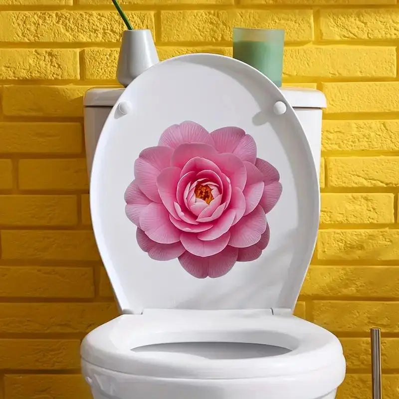 Luminous Lotus Toilet Seat Sticker Glow Night Light PVC Decal Bathroom Decal Sticker Qme