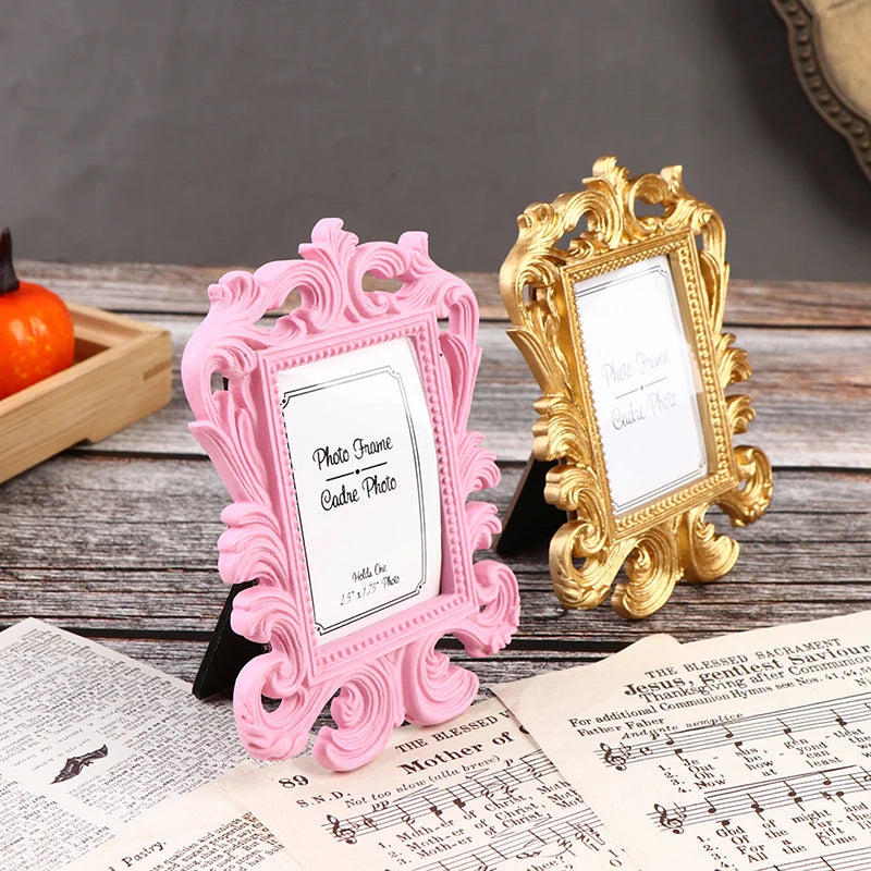 Vintage Floral Wedding Photo Frame – Resin Desktop Picture Frame Decorative Photo Frame Qst