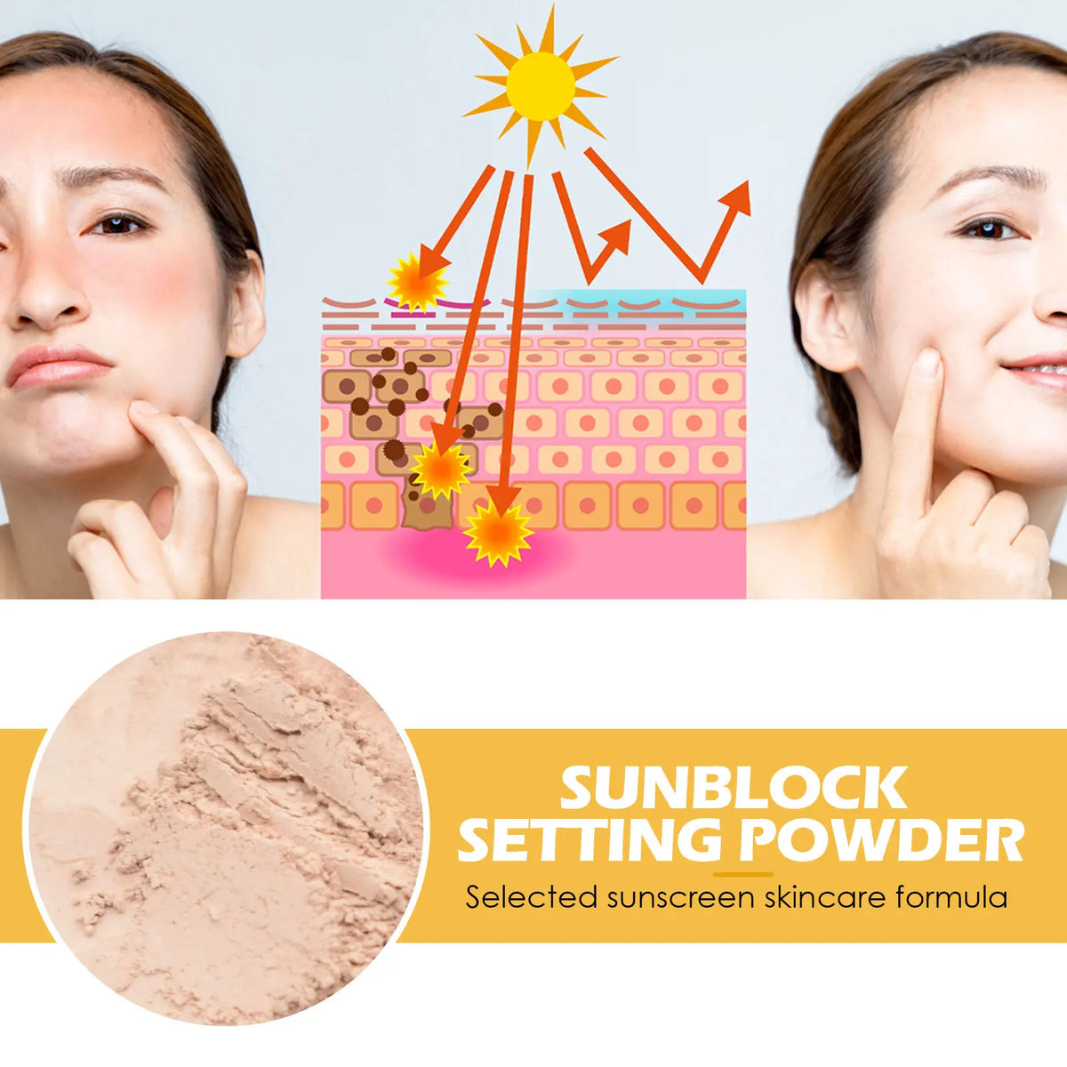 EELHOE SPF 50 Matte Finishing Powder – Oil Control & Waterproof Setting Powder SPF Qst