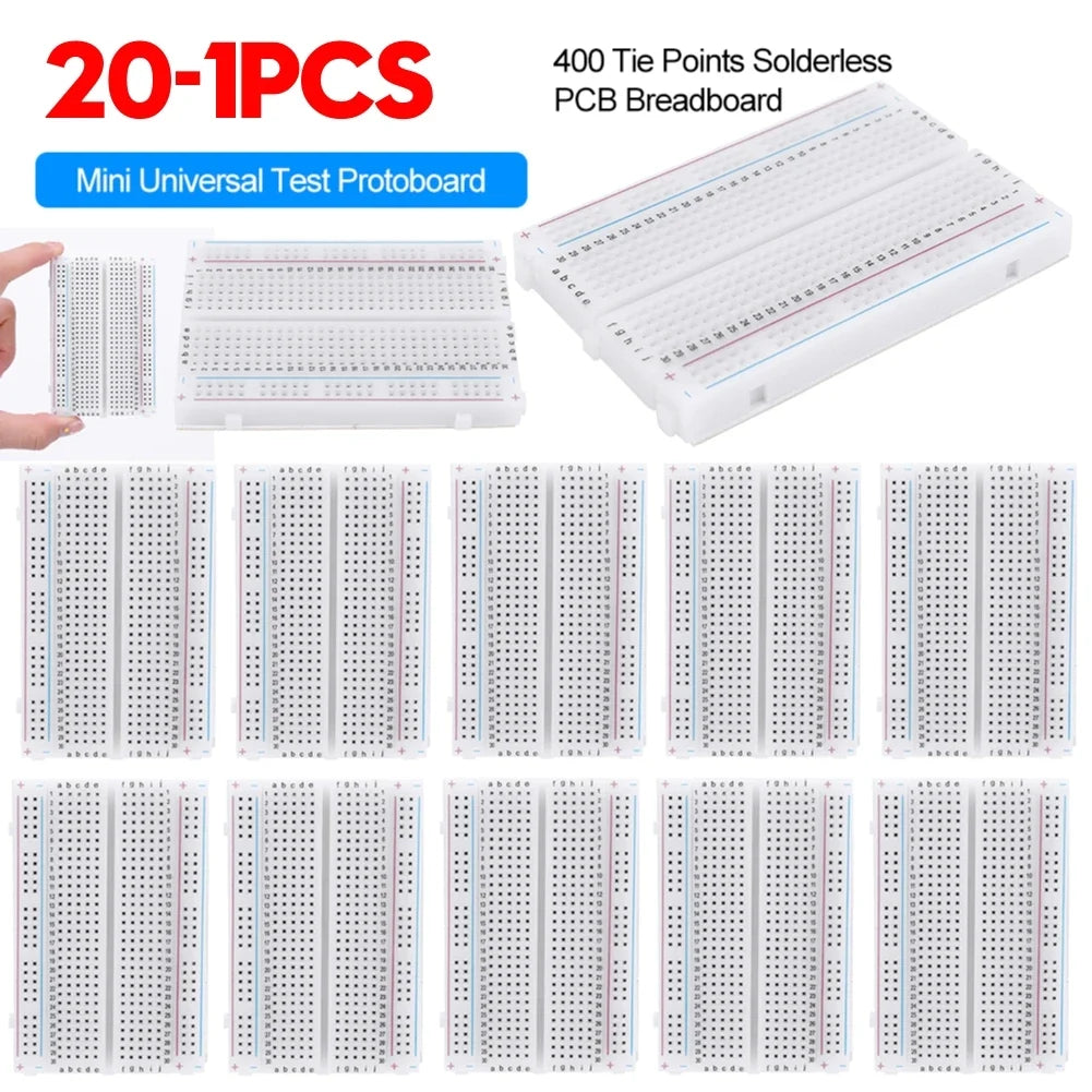 Solderless Mini Breadboard 400 Tie Points – Spliceable PCB Board Solderless Breadboard Qme