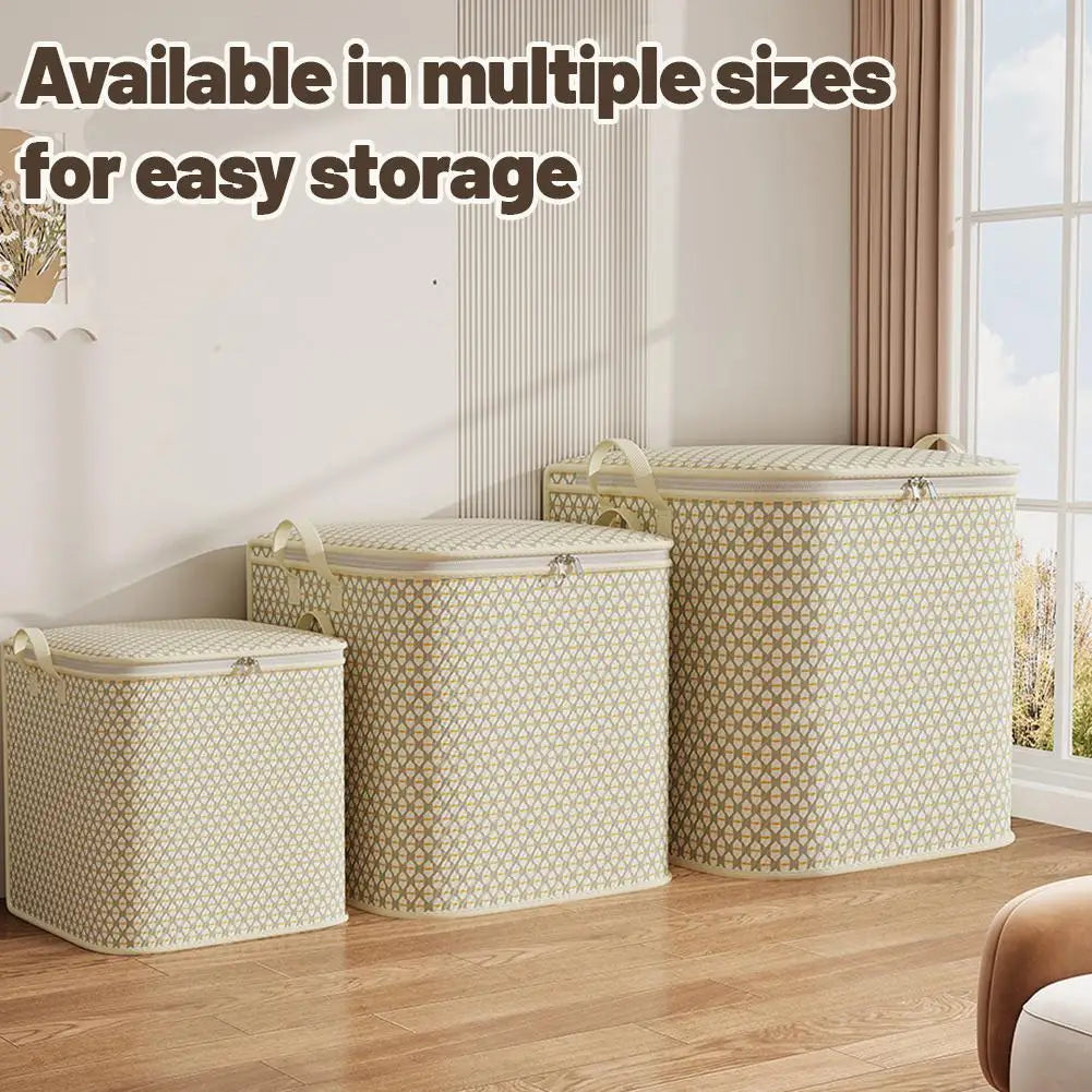 Foldable Non-Woven Quilt & Clothes Storage Bag with Zipper Clothes Storage Bag Qme