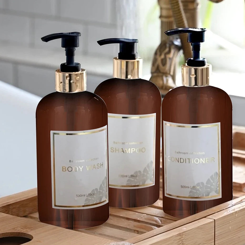 Refillable Shower Dispenser Pump Bottles – Clear Set Shower Dispenser Set Qme