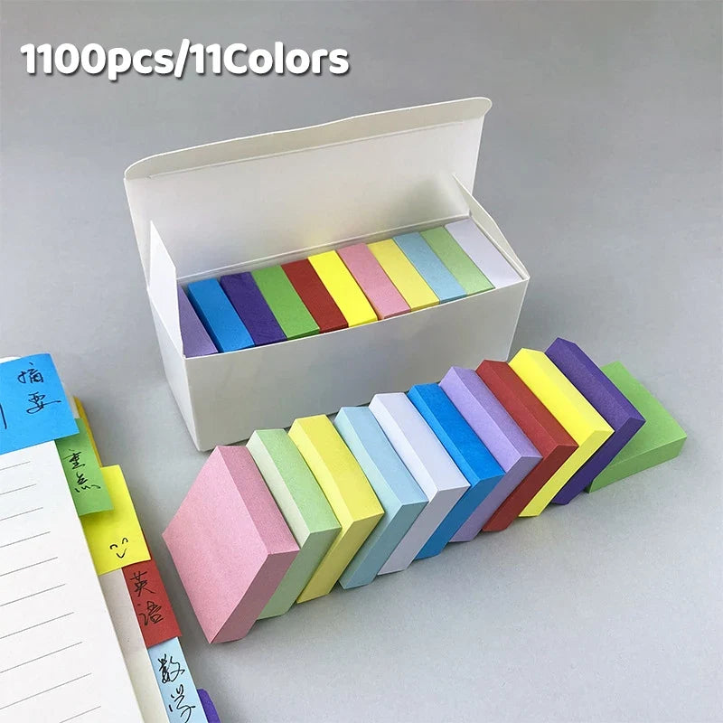 Fluorescent Sticky Notes – 11-Color Planner Note Pads Set Sticky Note Pads Qme