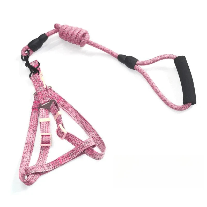 Adjustable Small Dog & Cat Harness Vest with 1.2M Leash Set Dog Harness & Leash Qme