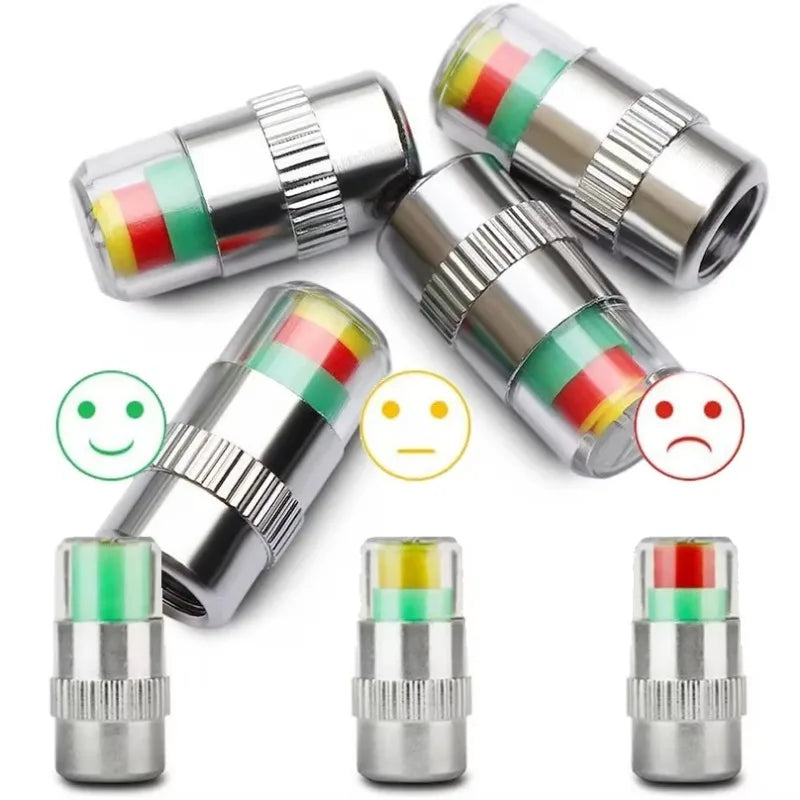 Tire Pressure Indicator Valve Caps | 2.2–2.4 Bar Monitor Tire Pressure Monitor Qme