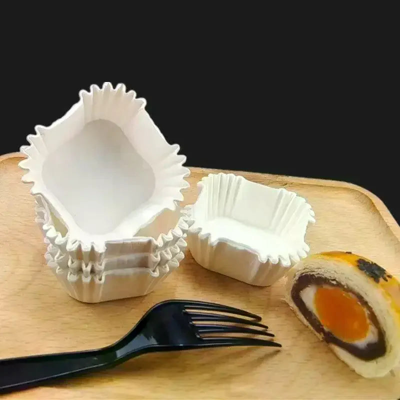 100 Pcs Square Oil-Proof Paper Liner Cups | Baking Tray Holders Baking Paper Liners Qme
