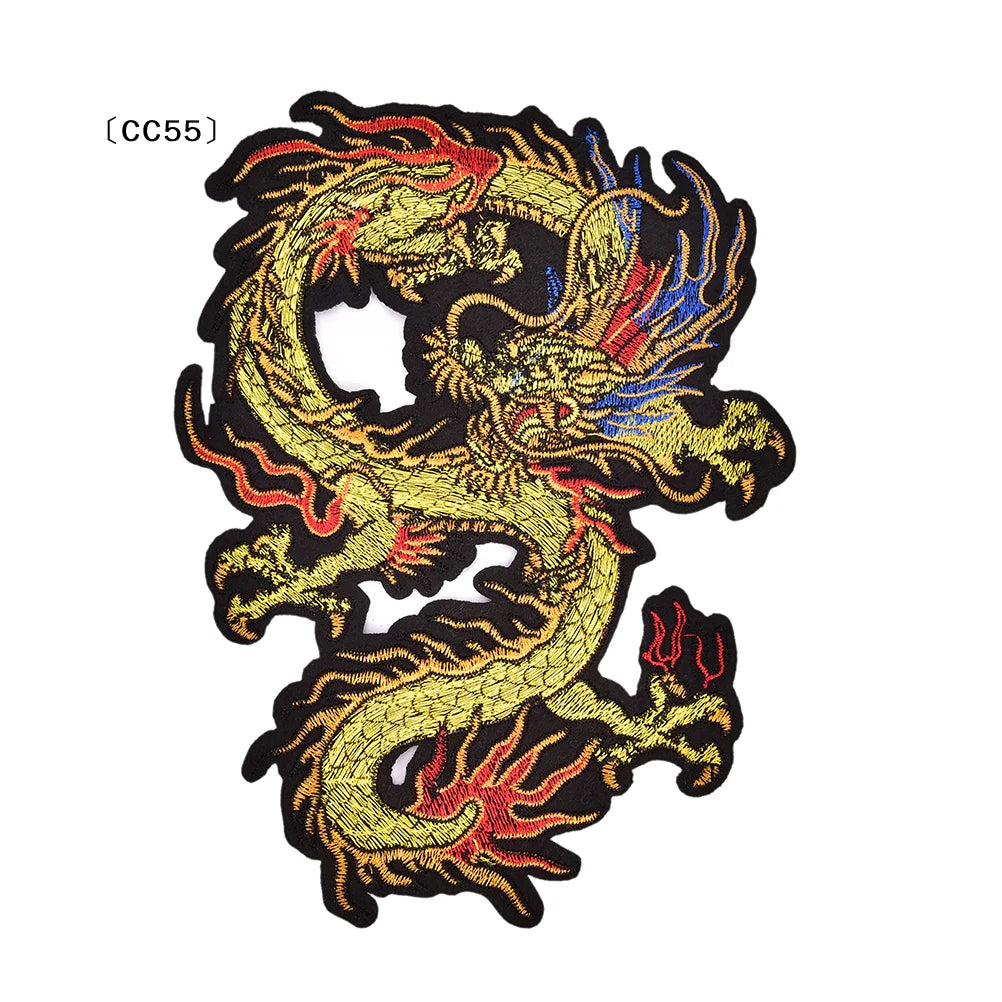 Dragon Embroidery Iron-On Patch – Applique for Jacket & Coat Embroidery Patch Qst
