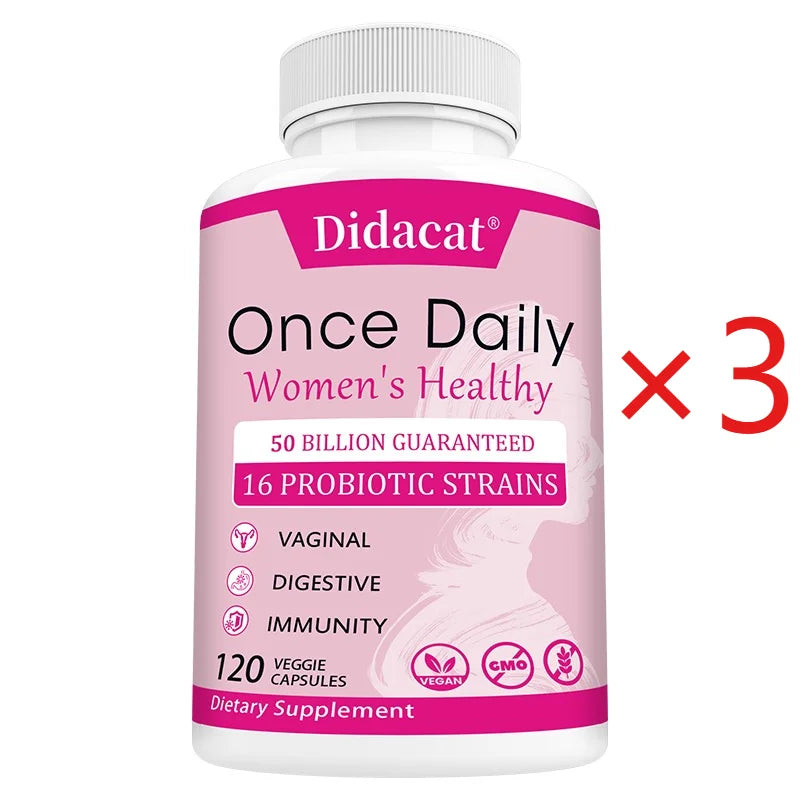 Women's Probiotic & Prebiotic Supplement – 50 Billion CFU Probiotic Supplement Qst 120 count-3 bottle
