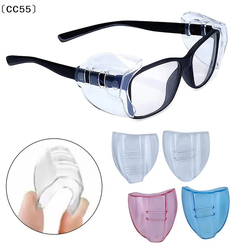 Universal Eyeglass Side Shields – Clear Flexible Safety Covers Eyeglass Side Shields Qst
