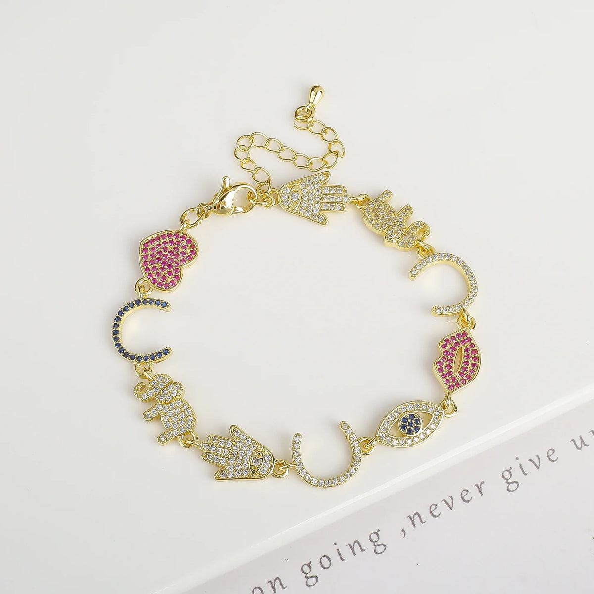 Zirconia Lips Butterfly Alphabet Combination Bracelet – 8 Designs Charm Bracelet Qme 1