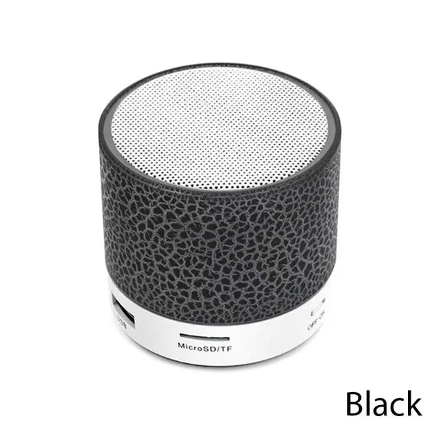 Mini Portable Bluetooth 4.1 Speaker – LED Lights & TF Card Portable Bluetooth Speaker Qst Black-1pc