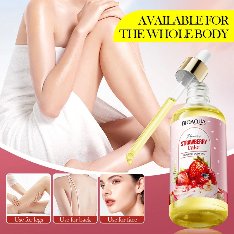 Strawberry Cake Body Oil 100ml – Moisturizing Massage Oil Body Massage Oil Qst